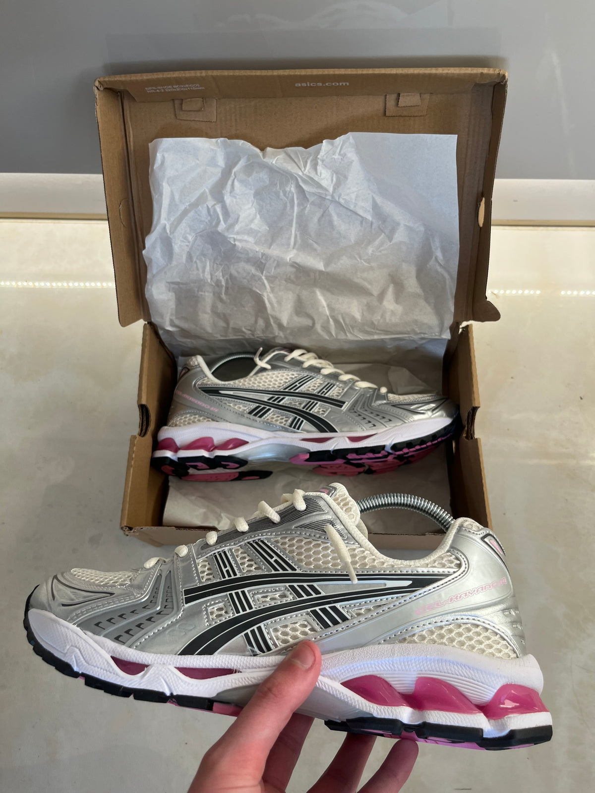 Asicks Gel Kayano 14 pink/grey