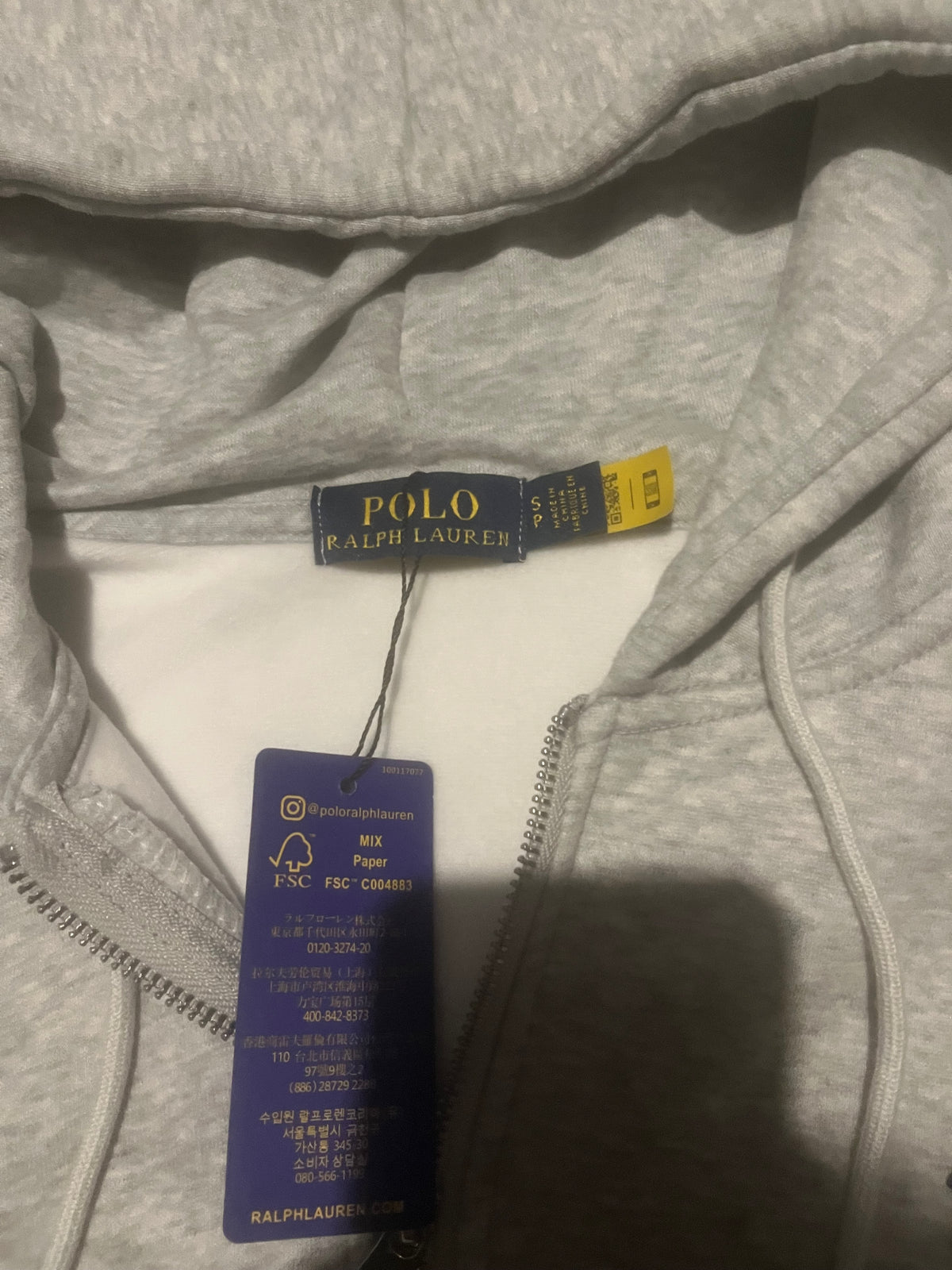 POLO Ralf Lauren grey zip up